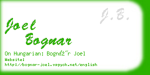 joel bognar business card